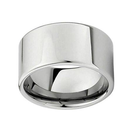 12mm Large Silver Tungsten Carbide Ring For Mer