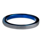 3mm Classic Thin Blue Tungsten Carbide Ring