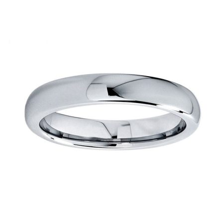 4mm Classic Silver Tungsten Wedding Band Engagement Ring