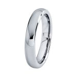4mm Classic Silver Tungsten Wedding Band Engagement Ring