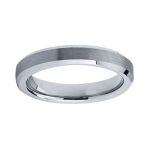 4mm Silver Tungsten Carbide Wedding Ring With Brushed Finish