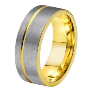 6mm Asher Yellow Gold Tungsten Carbide Ring