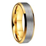 6mm Kami Yellow Gold Tungsten Carbide Ring
