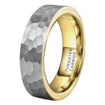 6mm Sebastian Gold Hammered Tungsten Carbide Ring
