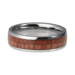 6mm Tungsten Carbide Ring With Koa Wood Inlay