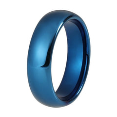 6mm Blue Tungsten Carbide Wedding Band Ring