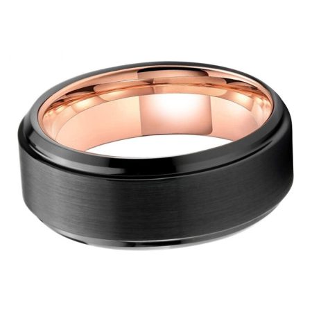 8mm Albert Black Rose Gold Tungsten Carbide Ring