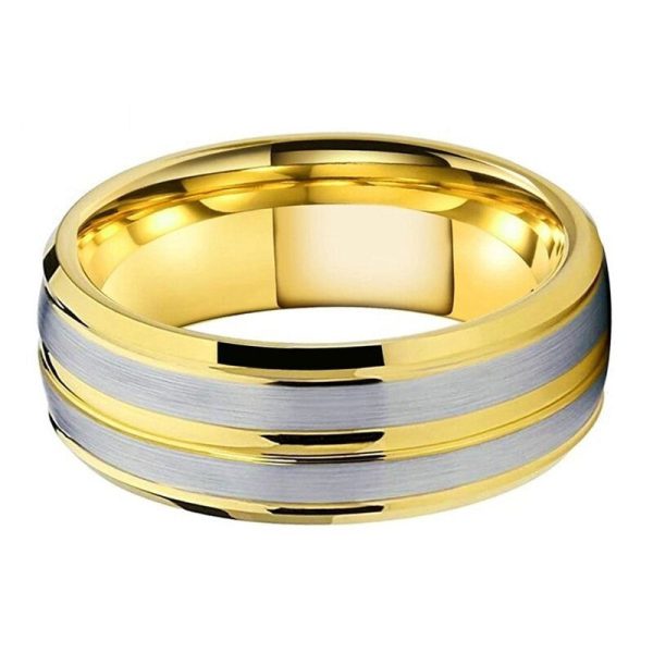 8mm Carter Yellow Gold Tungsten Carbide Ring