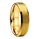 8mm David Yellow Gold Tungsten Carbide Ring