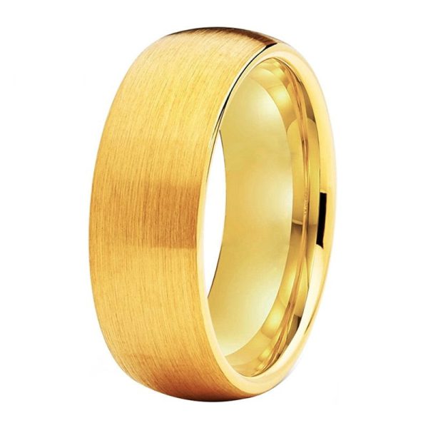 8mm Gabriel Yellow Gold Tungsten Carbide Ring