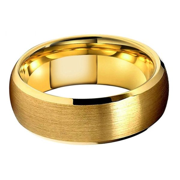8mm Julian Yellow Gold Tungsten Carbide Ring
