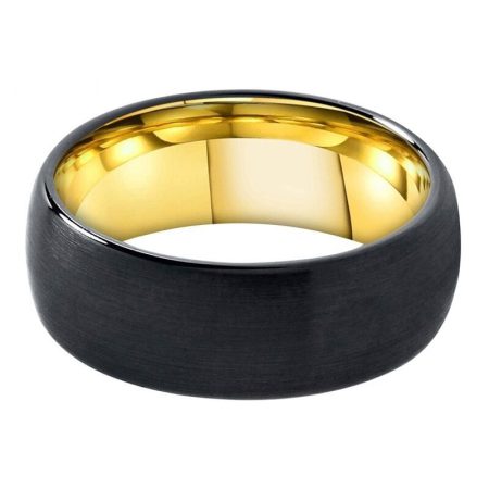 8mm Justin Black Gold Tungsten Carbide Ring For Men