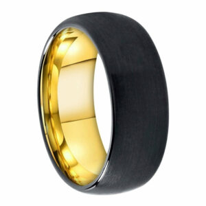 8mm Justin Black Gold Tungsten Carbide Ring For Men
