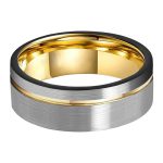 8mm Oliver Black Gold Tungsten Carbide Ring For Men