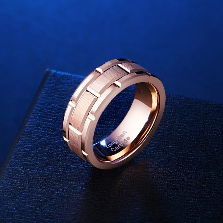 8mm Rose Gold Tungsten Carbide Rings For Men