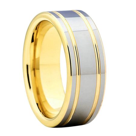 8mm Samuel Yellow Gold Tungsten Carbide Ring