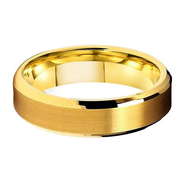 8mm Wyatt Yellow Gold Tungsten Carbide Ring