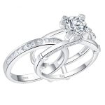 Alani Sterling Silver  Round Cut  Ring Set