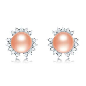 Amara Pink Freshwater Pearl Stud Earrings