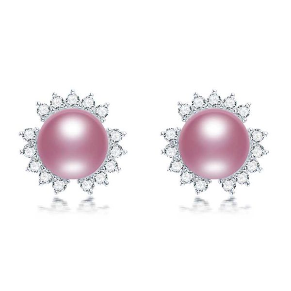 Amara Pink Freshwater Pearl Stud Earrings
