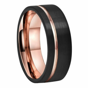 Ambrose Black Rose Gold Tungsten Carbide Ring