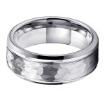 Andrew Hammered Silver Tungsten Carbide Ring
