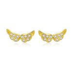 Angel's Wings Cubic Zirconia Stud Earrings