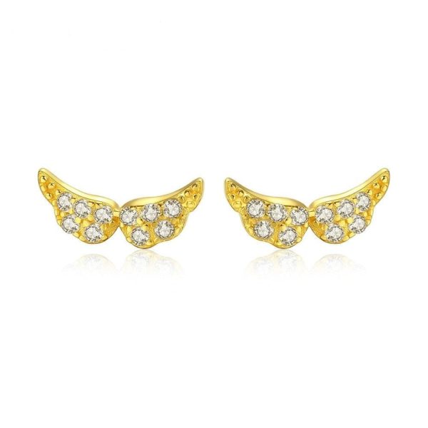 Angel's Wings Cubic Zirconia Stud Earrings