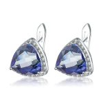 Aria Natural Iolite Blue Mystic Quartz Gemstone Stud Earrings