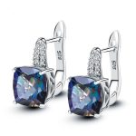 Arianna Sterling Silver Sky Blue Topaz Gemstone Stud Earrings