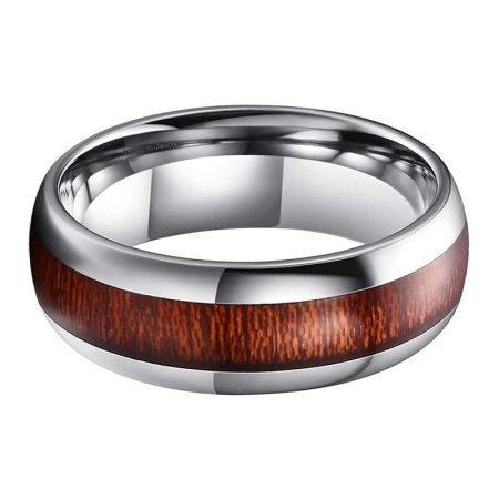 Arthur Tungsten Carbide Ring With Natural Wood Inlay
