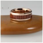 August Tungsten Carbide Ring With RoseWood Inlay