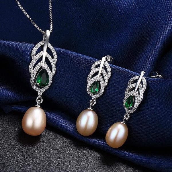 Belinda Freshwater  Pearl Earrings Necklace Jewelry Sets