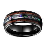 Bentley Tungsten Carbide Ring With Wood & Opal Inlay