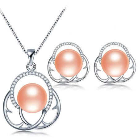 Betty Freshwater Pearl Earrings Necklace Jewelry Sets