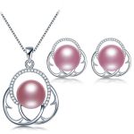 Betty Freshwater  Pearl Earrings Necklace Jewelry Sets 