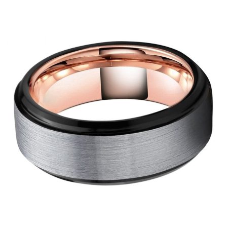 Black Rose Gold Tungsten Carbide Ring