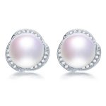 Brianna Black Freshwater Pearl Stud Earrings