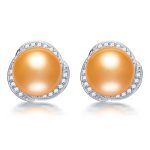 Brianna Black Freshwater Pearl Stud Earrings