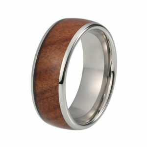 Calvin Tungsten Carbide Wedding Ring With Koa Wood Inlay