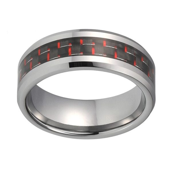 Camden Tungsten Carbide Ring With Carbon Fiber Inlay