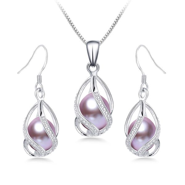 Carla Freshwater  Pearl Earrings Necklace Jewelry Sets