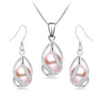 Carla Freshwater  Pearl Earrings Necklace Jewelry Sets