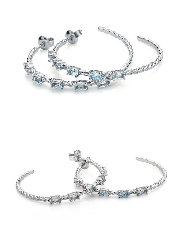 Charlotte Natural Sky Blue Topaz Gemstone Jewelry Set