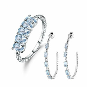Charlotte Natural Sky Blue Topaz Gemstone Jewelry Set