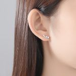 Christine Cubic Zirconia Sterling Silver Heart Stud Earrings