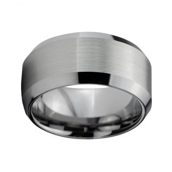 Cole 12mm Large Silver Tungsten Carbide Ring
