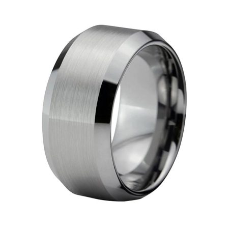 Cole 12mm Large Silver Tungsten Carbide Ring
