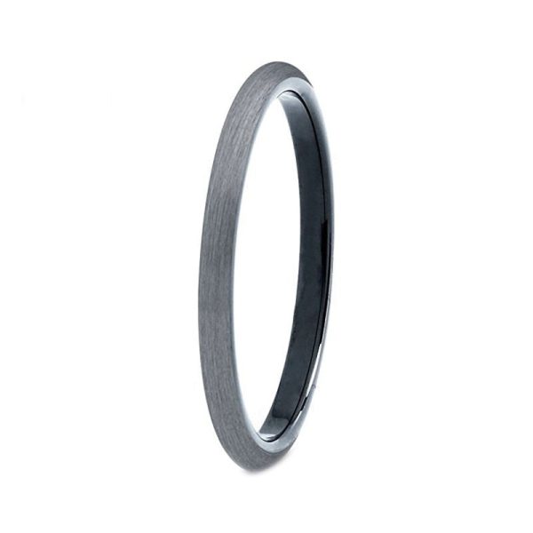 Connor 2mm Thin Black Tungsten Carbide Wedding Band