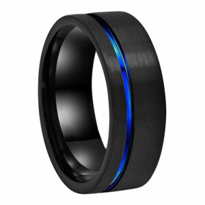 Connor Black And Blue Tungsten Carbide Ring